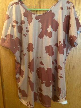 Southern Stitched Blush & Rust Printed Top